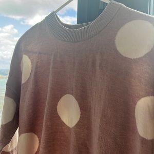 Tahari Pink and Polka Dots Sweater